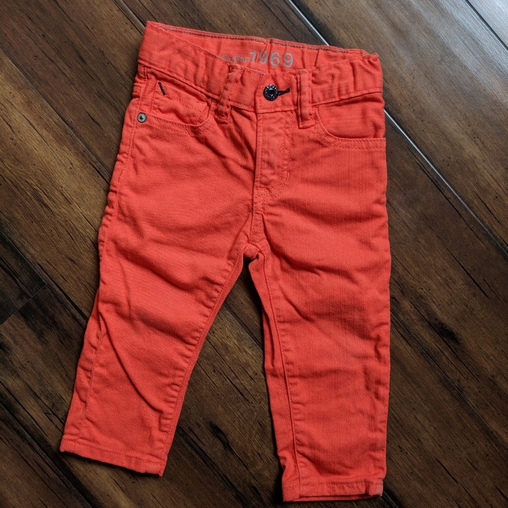 Baby Gap boys orange skinny jeans